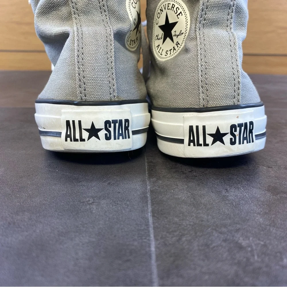 VTG Converse Retro Gray High-Top Sneakers with Purple Legwarmers  size 6 - Picture 8 of 10